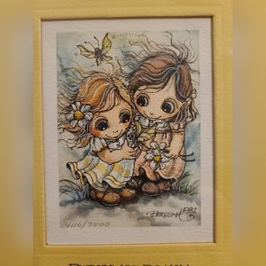 RARE 1982 Jody Bergsma 'Sisters Are Forever' framed Lithograph!